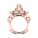 Ivana Jewels Rings 1.12 Carat Floral Halo Gold Ring