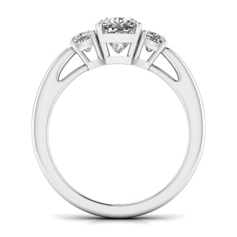 Ivana Jewels Rings 1.3 Carat Cushion Trio Diamonds Ring