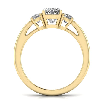 Ivana Jewels Rings 1.3 Carat Cushion Trio Diamonds Ring