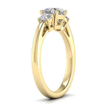 Ivana Jewels Rings 1.3 Carat Cushion Trio Diamonds Ring