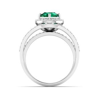 Ivana Jewels Rings 1.5 Carat Emerald Diamond Gold Ring
