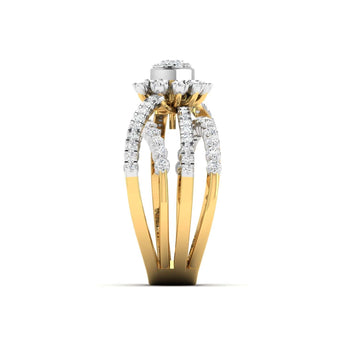 Ivana Jewels Rings 1 Carat Diamond  Gold Halo Ring
