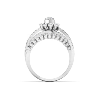Ivana Jewels Rings 1 Carat Diamond  Gold Halo Ring