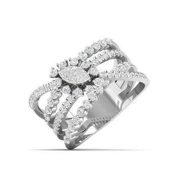 Ivana Jewels Rings 1 Carat Diamond  Gold Halo Ring