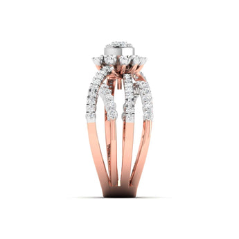 Ivana Jewels Rings 1 Carat Diamond  Gold Halo Ring