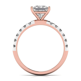 Ivana Jewels Rings 1 Carat Princess Solitaire Halo Ring