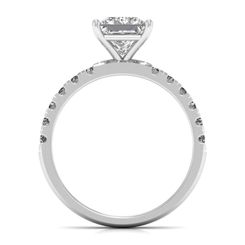 Ivana Jewels Rings 1 Carat Princess Solitaire Halo Ring