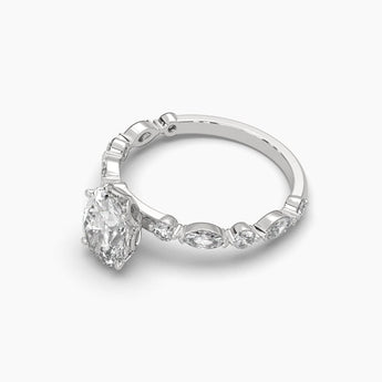 Ivana Jewels Rings 1 Carat Solitaire Diamond Oval  Ring