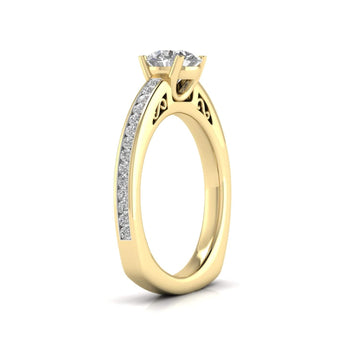 Ivana Jewels Rings 1 carat Solitaire Round Diamond Vintage Solitaire Ring