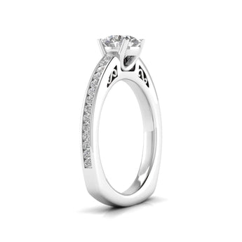Ivana Jewels Rings 1 carat Solitaire Round Diamond Vintage Solitaire Ring