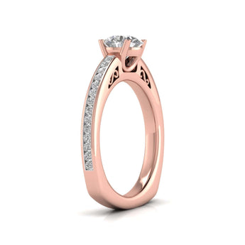 Ivana Jewels Rings 1 carat Solitaire Round Diamond Vintage Solitaire Ring
