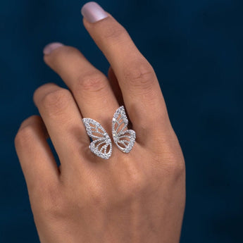 Ivana Jewels Rings 14KT Diamond Butterfly Ring
