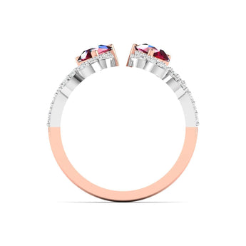 Ivana Jewels Rings 2.17 Carat Ruby Diamond  Gold Ring