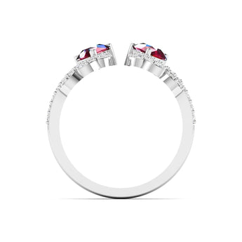 Ivana Jewels Rings 2.17 Carat Ruby Diamond  Gold Ring