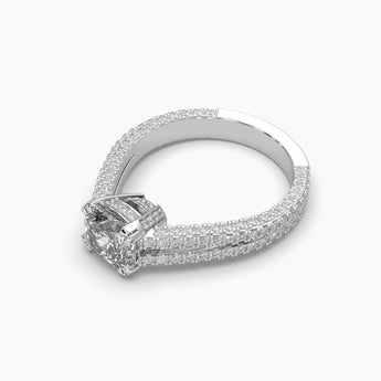 Ivana Jewels Rings 2 Carat Solitaire Diamond Cushioned Comfort Ring