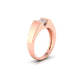 Ivana Jewels Rings 50 Pointers Centre Solitaire Round Diamond Wide Band Ring