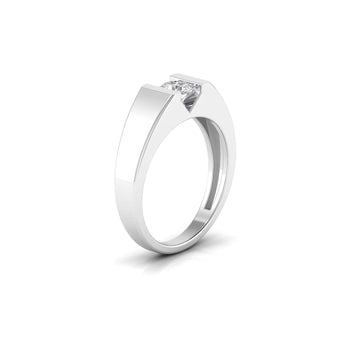 Ivana Jewels Rings 50 Pointers Centre Solitaire Round Diamond Wide Band Ring