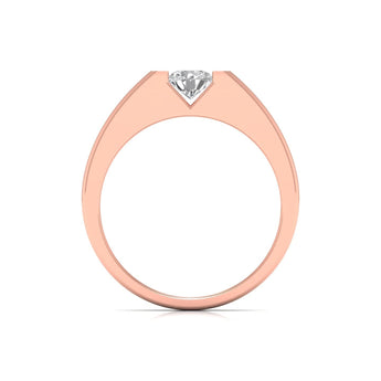 Ivana Jewels Rings 50 Pointers Centre Solitaire Round Diamond Wide Band Ring