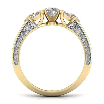 Ivana Jewels Rings 50 Pointers Princess and Pear Halo Ring
