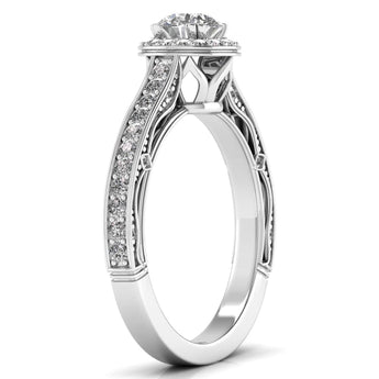Ivana Jewels Rings 60 Pointer Radiant Halo Diamond Embrace