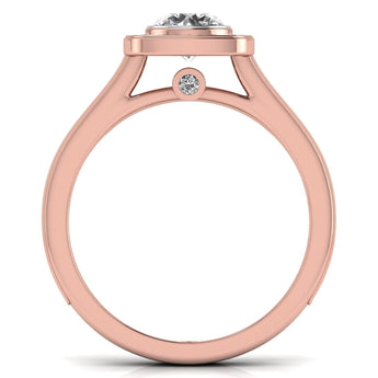 Ivana Jewels Rings 70 Pointers Round Cut Solitaire Diamond Halo Ring