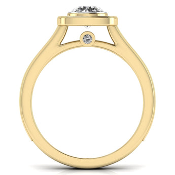 Ivana Jewels Rings 70 Pointers Round Cut Solitaire Diamond Halo Ring