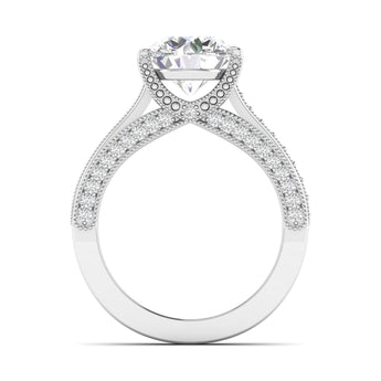 Ivana Jewels Rings Classic Diamond Engagement Ring with Pave Band