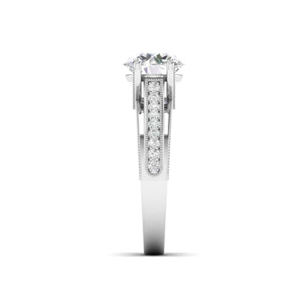Ivana Jewels Rings Classic Diamond Engagement Ring with Pave Band