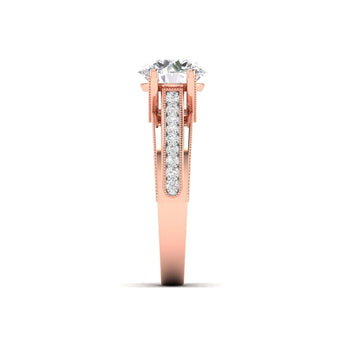 Ivana Jewels Rings Classic Diamond Engagement Ring with Pave Band