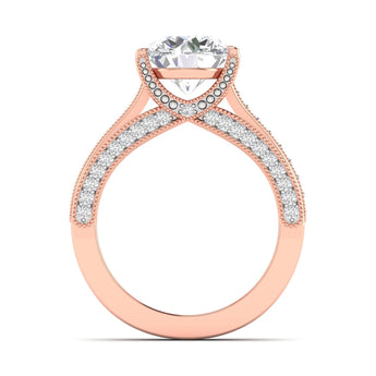 Ivana Jewels Rings Classic Diamond Engagement Ring with Pave Band