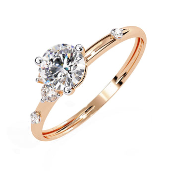 Ivana Jewels Rings Classic Round Solitaire Engagement Ring with Rubies
