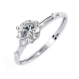 Ivana Jewels Rings Classic Round Solitaire Engagement Ring with Rubies