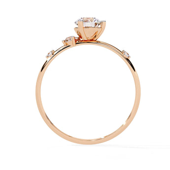 Ivana Jewels Rings Classic Round Solitaire Engagement Ring with Rubies