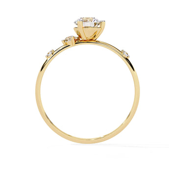 Ivana Jewels Rings Classic Round Solitaire Engagement Ring with Rubies