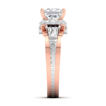 Ivana Jewels Rings Diamond Engagement Ring with Baguette Accents
