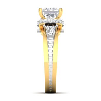 Ivana Jewels Rings Diamond Engagement Ring with Baguette Accents