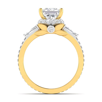 Ivana Jewels Rings Diamond Engagement Ring with Baguette Accents