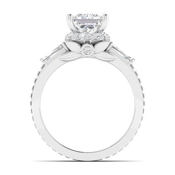 Ivana Jewels Rings Diamond Engagement Ring with Baguette Accents