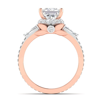 Ivana Jewels Rings Diamond Engagement Ring with Baguette Accents