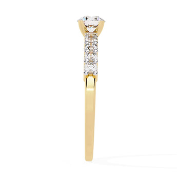 Ivana Jewels Rings Diamond Engagement Ring with Diamond Band