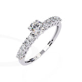 Ivana Jewels Rings Diamond Engagement Ring with Diamond Band
