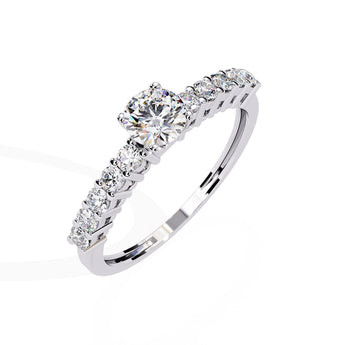 Ivana Jewels Rings Diamond Engagement Ring with Diamond Band