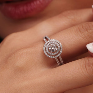 Ivana Jewels Rings Double Halo Engagement Ring
