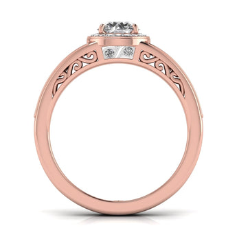 Ivana Jewels Rings Ecstatic Halo Diamond Solitaire Ring