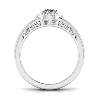 Ivana Jewels Rings Ecstatic Halo Diamond Solitaire Ring