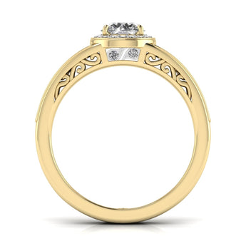 Ivana Jewels Rings Ecstatic Halo Diamond Solitaire Ring