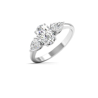 Ivana Jewels Rings Elegant Three-Stone Diamond Engagement Ring