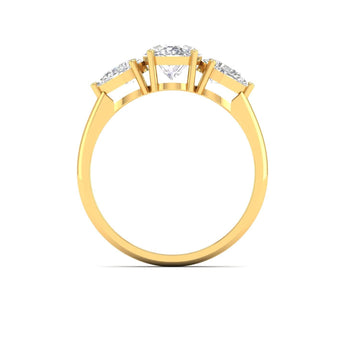 Ivana Jewels Rings Elegant Three-Stone Diamond Engagement Ring