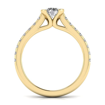 Ivana Jewels Rings Embroider With Solitaire Diamond Ring