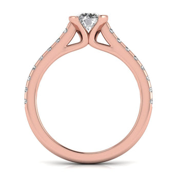 Ivana Jewels Rings Embroider With Solitaire Diamond Ring